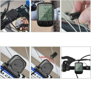 Kilometraj Digital bicicleta, Ecran luminat LCD, 25 functii - Img 6