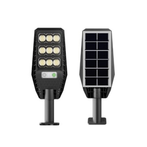 Lampa solara stradala cu telecomanda, Jortan, 100W, 6500k, IP66, cu senzor de miscare, suport, 9 cadrane, ABS, 38x14x4.4 cm, negru - Img 4