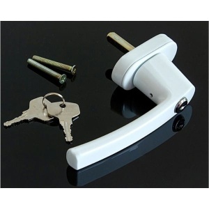 Maner pentru ferestre din PVC, pentru geam de 35 mm cu sistem de blocare cu cheie, Alb - Img 2