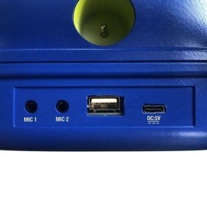 Microfon Karaoke cu Stand, Sunet si Lumini, Functii multiple, 5ani+, 27x10x49.5cm, albastru - Img 2