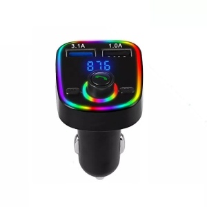 Modulator FM cu Bluetooth 5.0, MP3 Player, Handsfree, slot microSD, USB 3.1A, negru - Img 1