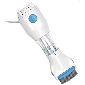 Perie-Aspirator Impotriva Paduchilor/Parazitilor, 2 Filtre de Unica Folosinta, Iluminare Led, Alb - Img 10