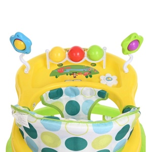 Premergator cu 8 roti, 2 in 1, reglabil in inaltime, plastic, 67X55X32 cm, verde/albastru/roz - Img 5