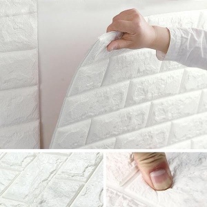 Set 10 panouri decorative tip tapet 3D, autoadeziv cu aspect caramida, 70x77cm - Img 4