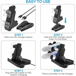 Statie de Incarcare dubla pentru controller PlayStation 5, Stand/Dock PS5 - Img 5