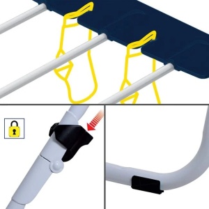 Uscator pentru rufe, din metal, dimensiuni 177x55x93cm, alb - Img 3