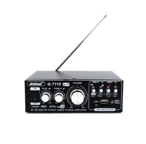 Amplificator Bass profesional tip statie T110, cu bluetooth, radio FM si telecomanda, negru - Img 1