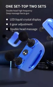 Aparat de masaj pentru relaxare, cu acumulator 2200mAh, 1.4 kg, 32 x 8 x 26 cm, albastru - Img 5