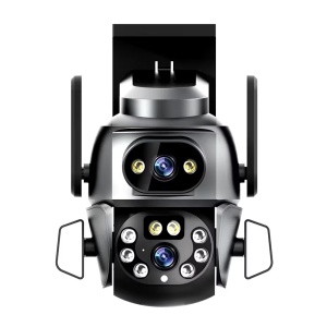 Camera de supraveghere duala CCTV, Andowl Q-S800, IP, Wi-Fi, 3mp+3mp PTZ, App Tuya, negru-gri - Img 1
