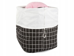 Cos pliabil pentru jucarii, Dreptunghiular de 90L, Negru cu Alb, 45cm inaltime - Img 6