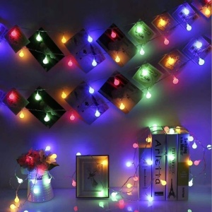 Instalatie Luminoasa LED RGB, 10m, cu Cablu Alb-Transparent, Multicolora - Img 4
