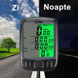Kilometraj Digital bicicleta, Ecran luminat LCD, 25 functii - Img 5