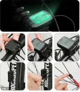 Kilometraj Digital bicicleta, Ecran luminat LCD, 25 functii - Img 7