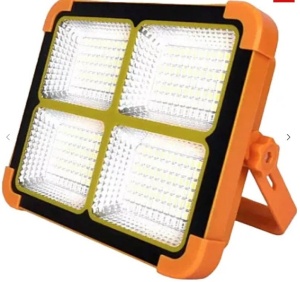 Lampa solara portabila de lucru LED 200W cu USB IP65, reincarcabila, Portocalie - Img 1