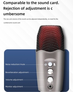 Microfon cu condensator RGB de inregistrare, cu suport, USB Plug and Play - Img 3