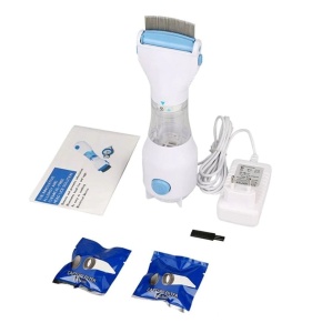 Perie-Aspirator Impotriva Paduchilor/Parazitilor, 2 Filtre de Unica Folosinta, Iluminare Led, Alb - Img 11