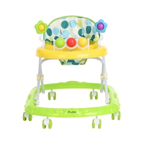 Premergator cu 8 roti, 2 in 1, reglabil in inaltime, plastic, 67X55X32 cm, verde/albastru/roz - Img 6