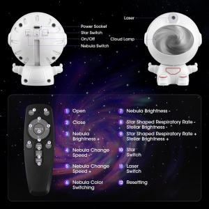 Proiector LED si laser astronaut cu proiectie pe tavan de cer instelat si galaxii, cu 12 efecte de culoare - Img 7