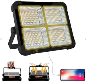 Proiector Patrat cu incarcare solara 336 Led 100W 16500mAh 10000 LM - Img 2
