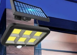Proiector solar 128 LED 6 COB cu senzor și telecomandă - Img 5