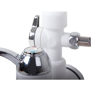 Robinet electric pentru incalzit apa instant, 3000W, afisaj LCD, metalic, cu dus, inaltim robinet 31 cm, alb - Img 2