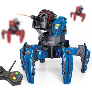 Robot Space Warrior de jucarie, Q9006 cu telecomanda, pentru copii de peste 3 ani, albastru - Img 3