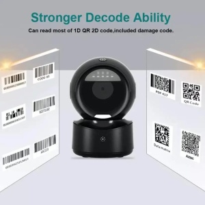 Scanner coduri de bare 1D, 2D si QR, cu senzor de scanare inteligenta automata, negru - Img 2