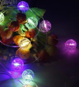 Set 2 Instalatii Decorative LED RGB, 2x5m, cu 2x50 LED-uri in Forma de Mini Becuri, Lumina Multicolora - Img 5
