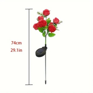 Set 2 Lampi Solare tip Trandafiri cu 7 LED-uri, 74cm, Senzor de lumina, 800mAh, IP65, Multicolor - Img 12