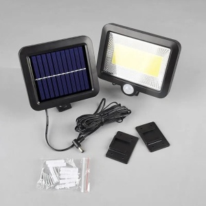 Set 3 X Lampa Solara 100 LED-uri COB, Putere 30W, Senzor de Lumina si Miscare, Negru - Img 5