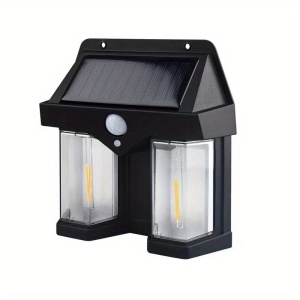 Set 5 x Lampi solare duble pentru perete, 2W, 1200LM, protectie intemperii IP65, pentru casa sau gradina, negru - Img 9