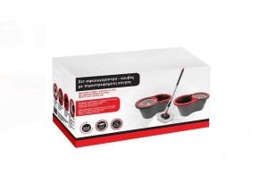 Set complet mop rotativ 360° cu găleată și storcător – microfibră super-absorbantă, depozitare ușoară - Img 3