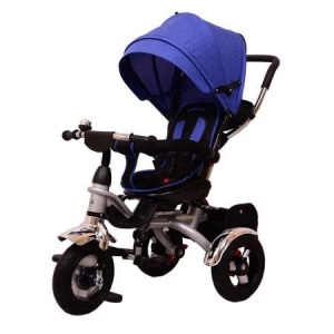 Tricicleta pentru copii 6 luni+, Lux Trike cu scaun pivotant la 360 grade, albastru - Img 1