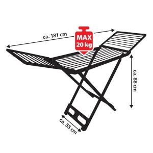 Uscator pentru rufe, din plastic, dimensiuni 181x55x88cm, alb - Img 2