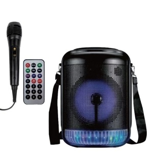 Boxa Karaoke cu Bluetooth, Microfon, Ecran LED, 10W, 21x20x30cm - Img 1