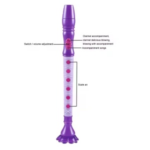 Clarinet de jucarie, pentru copii de 3 ani+, functioneaza cu baterii, violet - Img 2
