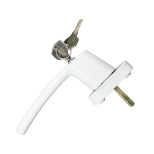 Maner pentru ferestre din PVC, pentru geam de 35 mm cu sistem de blocare cu cheie, Alb - Img 3