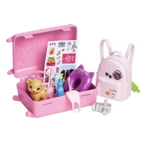 Papusa Barbie gata de calatorie cu 10 accesorii incluse, varsta 3+ ani, 21.5x5.5x32.5cm, roz - Img 2