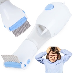 Perie-Aspirator Impotriva Paduchilor/Parazitilor, 2 Filtre de Unica Folosinta, Iluminare Led, Alb - Img 3