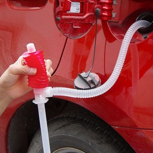 Pompa Manuala pentru Transfer Combustibil/Ulei/Apa sau alte Lichide, 54cm Lungime, Plastic, Alb/Rosu - Img 2