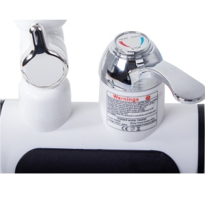 Robinet electric pentru incalzit apa instant, 3000W, afisaj LCD, metalic, cu dus, inaltim robinet 31 cm, alb - Img 3