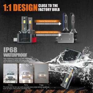 Set cu 2 becuri conversie hid-led, D3S, 35W, 12.000LM, Canbus, miez din cupru, radiator aluminiu - Img 3