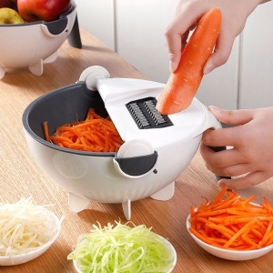 Strecuratoare si feliator de legume sau fructe manual cu castron inclus, accesorii diverse - Img 10