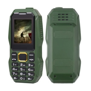 Telefon Militar cu ecran de 1.8", Dual Sim cu Carcasa Antisoc, Acumulator de mare putere 5800mah, Lanterna, Radio, Slot Sim, Verde - Img 1