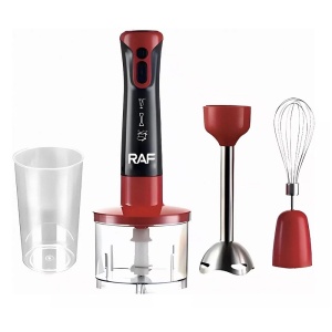 Blender vertical 4 in 1, 600W, recipient de 600ml si 500ml, lame din otel inoxidabil, 2 viteze, rosu-negru - Img 1