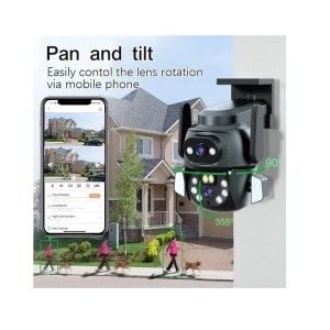 Camera de supraveghere duala CCTV, Andowl Q-S800, IP, Wi-Fi, 3mp+3mp PTZ, App Tuya, negru-gri - Img 6