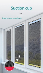 Jaluzea rulou pentru ferestre, universal, retractabil, pridere cu ventuze, 68 x 125 cm, gri inchis - Img 8