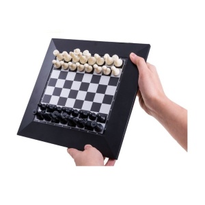 Joc Sah cu Tabla si Piese Magnetice, Dimensiuni Tabla 26×26×0,7cm, Alb-negru - Img 5
