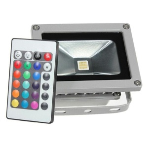 Proiector LED halogen cu iluminare RGB, Paleta de 16 culori, Putere 10 W - Img 1