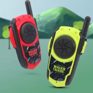 Set cu 2 Walkie Talkie pentru copii 5 ani+, ZR325, distanta maxima 500 m, 14x7x3.7cm, Negru Rosu/Negru Verde - Img 1